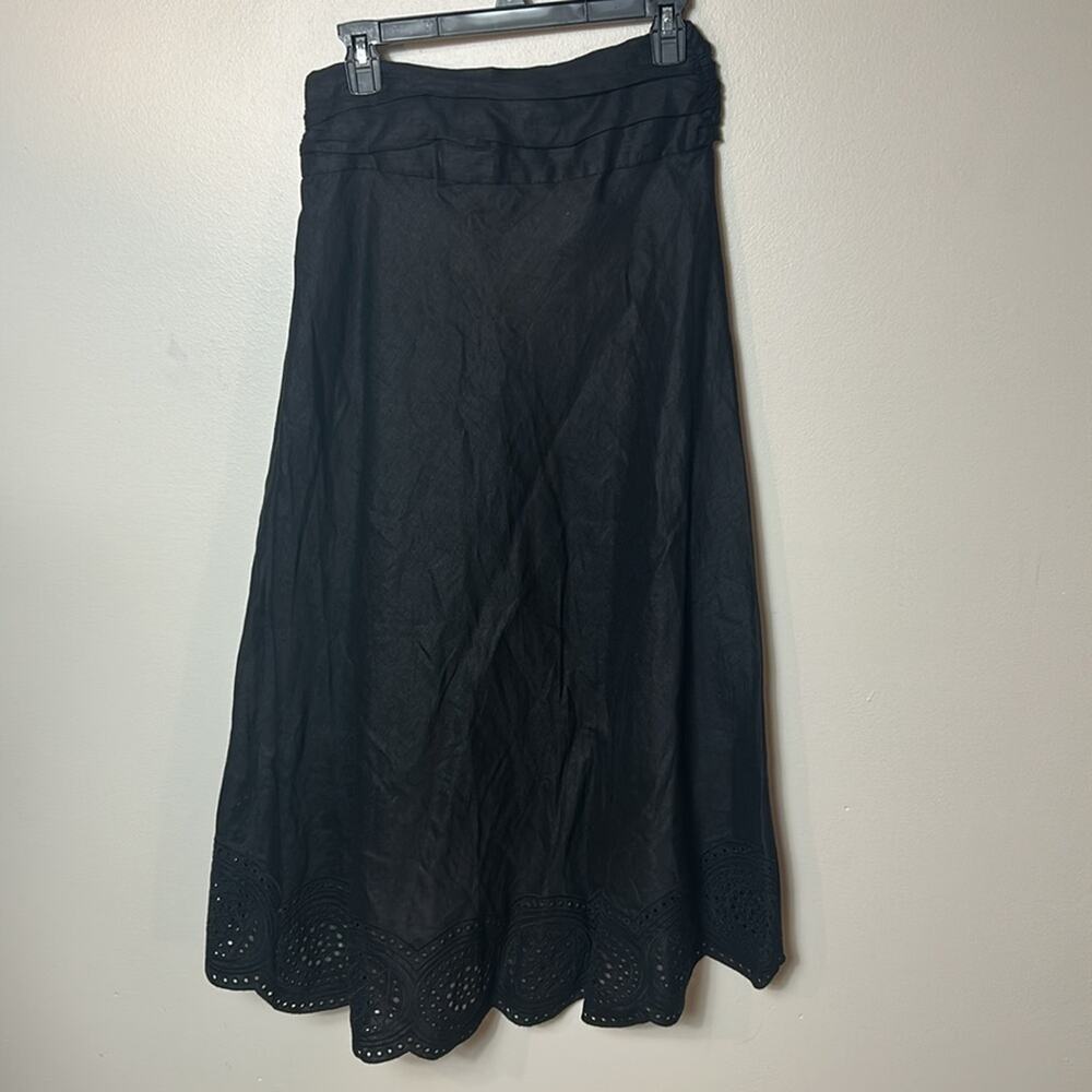 NEW A.L.C. Heather black linen eyelet hi lo skirt - Picture 10 of 15